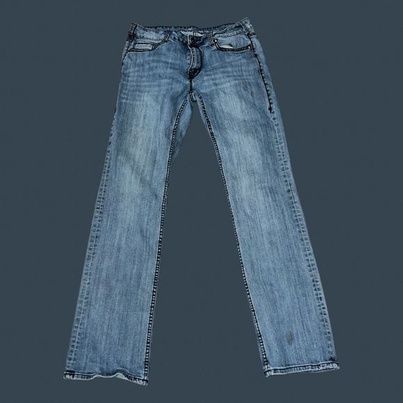 Cowgirl Tuff Embroidered Buck Bling Jeans Size 34x36 #158 - Picture 1 of 5